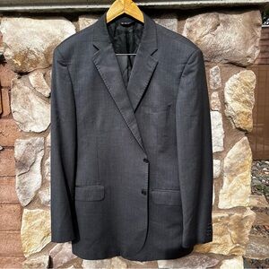 Ermenegildo Zegna Men's Blazer 2 Button Gray Wool Silk Size 46L Classic Italy